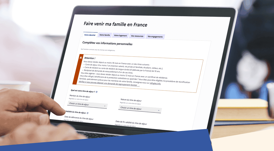 Page du Portail pour le déoôt d'une demande