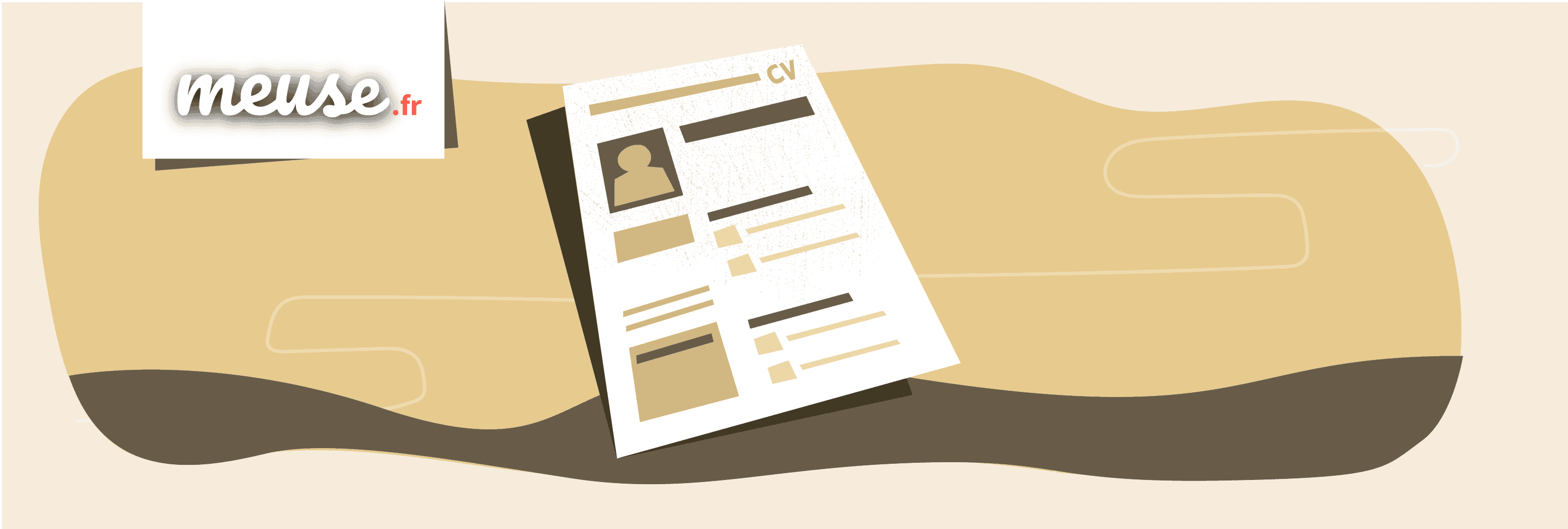 CV représentant le travail, accompagné du logo du département